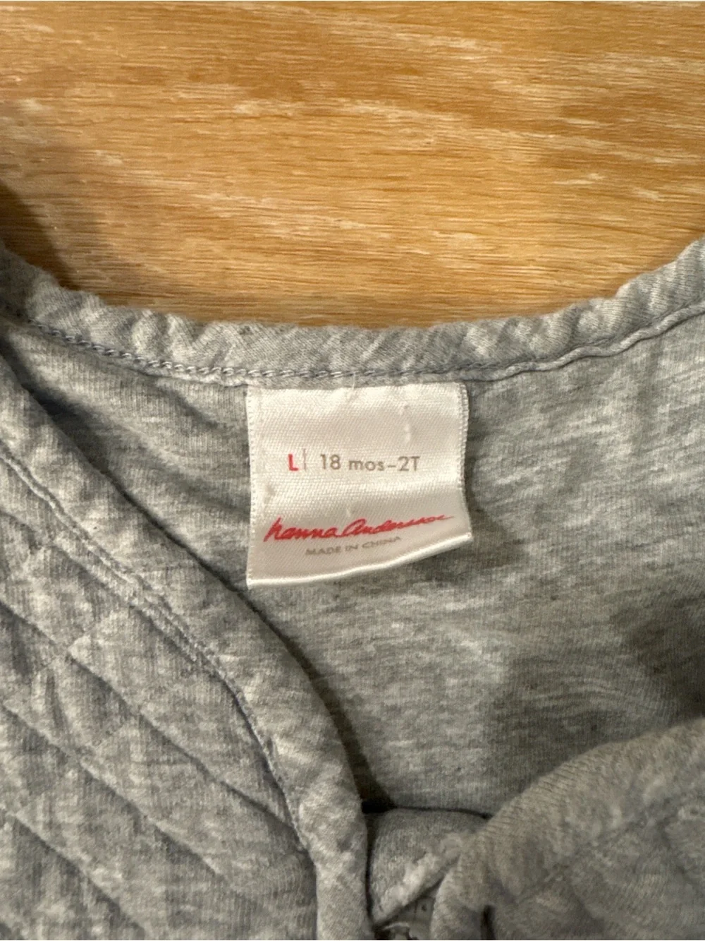 Hanna Andersson Quilted Sleep Sack Wearable Blanket 18M 2T Gray